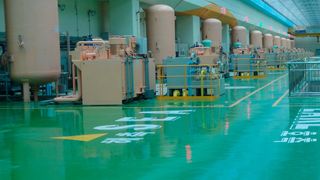 Im weltgrößten Gezeitenkraftwerk Sihwa-ho in Südkorea erzeugen zehn Rohrturbinen auch mit Hilfe von Turbinenregelaggregaten von Bosch Rexroth eine elektrische Leistung von 254 Megawatt. (Bild: Andritz Hydro)