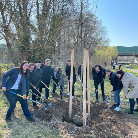 (An der Baumpflanzaktion am 22. März 2022 beteiligten sich rund 20 Mitarbeiter von Raja. (Bild: Raja))