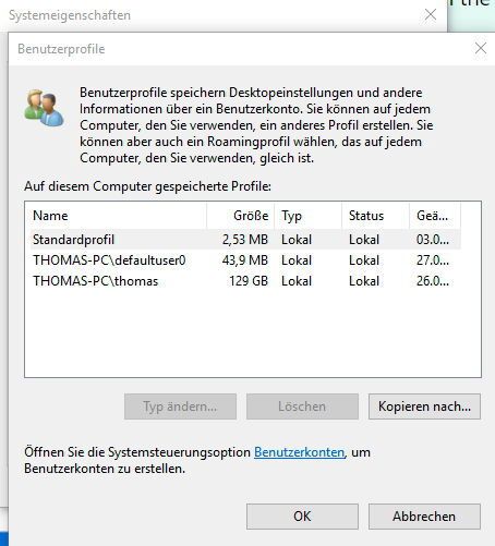 In der Steuerung von Benutzerprofilen können diese auch kopiert werden. (Joos)