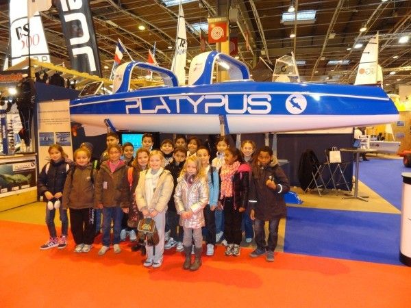 Präsentation des elektrisch angetriebenen Freizeit-Boots Platypus auf dem Salon Nautique de Paris 2012 (Bild: Platypus)