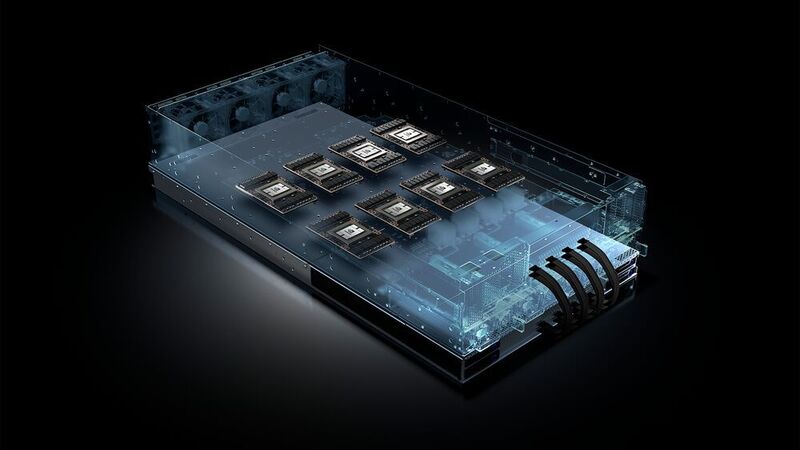 Die HGX-A100-Plattform im wassergekühlten NF5488LA5 setzt sich aus acht A100-Modulen zusammen. (Nvidia)
