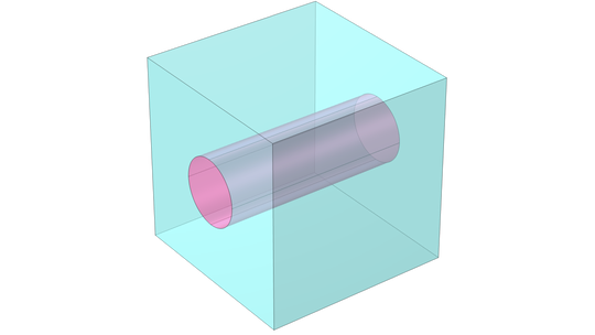 Anhand dieser repräsentativen Elementarzelle lassen sich die elastischen und thermischen Eigenschaften von unidirektionalen Faserverbunden numerisch analysieren.(Bild:  Comsol)
