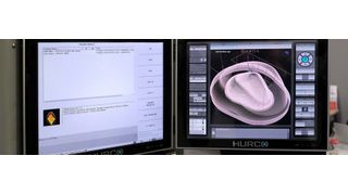 The machine now includes a twin- rather than single-screen control. (Source: Hurco)