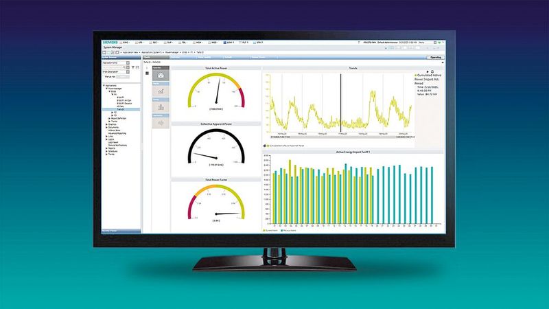 Siemens bietet die Analysesoftware Sentron Powermanager an. Das Tool verfügt über umfangreiche Funktionen und übernimmt die Aufbereitung und den Export von Daten für Energieberichte.  (Bild: Siemens)