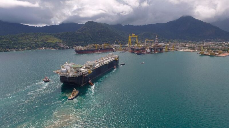The FPSO P-69 is a standardised production vessel offshore Brazil with a capacity for 150,000 barrels of oil and 6 million cubic meters of natural gas a day. (Shell)