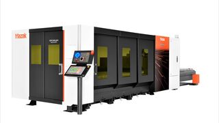 Das ist der jüngste Spross aus der Entwicklungsabteilung von Mazak. Er nennt sich Optiplex 3015 NEO, wobei es sich um eine gut automatisierte 2D-Laserschneidanlage für unterschiedliche Blechmaterialien handelt. Lesen Sie hier, was die Neue alles kann ... (Bild: Yamazaki Mazak)