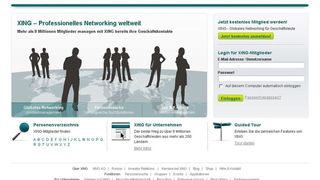 Internetseite des Online-Netzwerk Xing: Schwerpunkt der Business-Plattform sind berufliche und geschäftliche Kontakte (Archiv: Vogel Business Media)