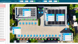 Die webbasierte Visualisierung wurde mit Logiccloud HMI erstellt und zeigt übersichtlich alle Ladestationen.  (Bild: Logiccloud AG)