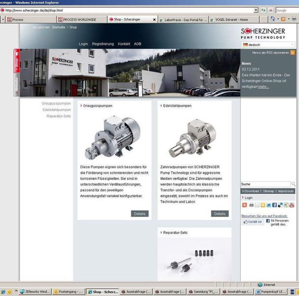 So sieht der neue Online-Shop von Scherzinger aus.  (Bild: Scherzinger)