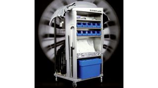 Mobil und flexibel nimmt der Sampler in der Werkstatt auch sperrige Karosseriebauteile auf. (Keller)