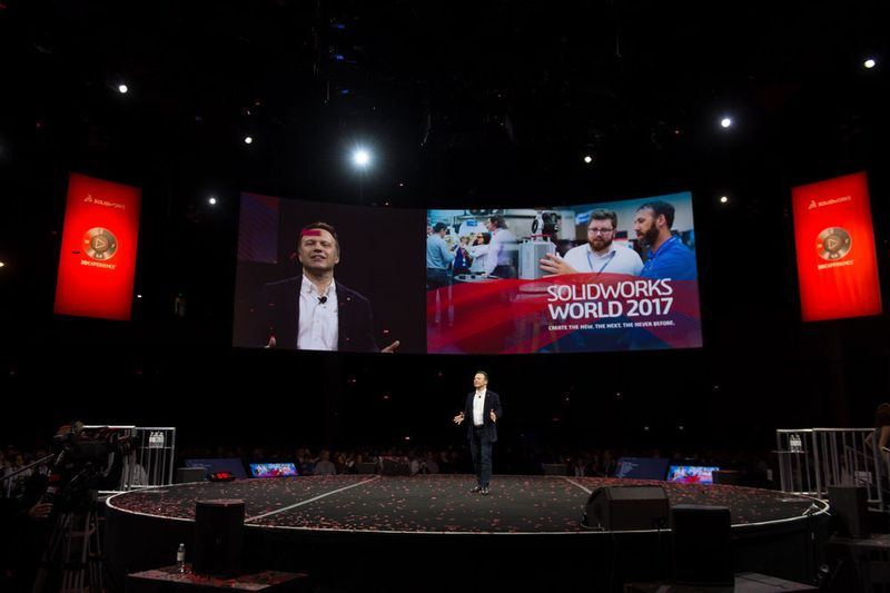 Solidworks-Chef Gianpaolo Bassi an der Solidworksworld 2017 in Los Angeles. (Narrative Images)