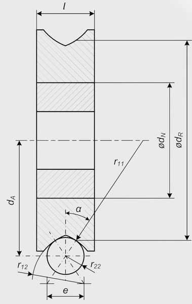 Abb. 5: Optimiertes konkaves Laufmantelprofil («gotisches Profil»).  (Bild: IWK)