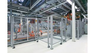 Bosch Rexroth hat das EcoSafe Programm an modularen Komponenten für Schutzzäune
und Schutzeinhausungen überarbeitet . (Bild: Bosch Rexroth)