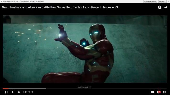 Mouser Innovation Lab: Iron-Man-Handschuh und Captain-America-Schild nachgebaut von Grant Imahara und Allen Pan (Bild: Mouser / Marvel)