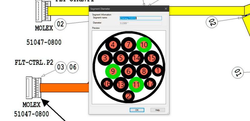Die Berechnung des Durchmessers von Kabelbaumsegmenten wurde mit in E3.series 2022 überarbeitet und erweitert. (Bild: Zuken)
