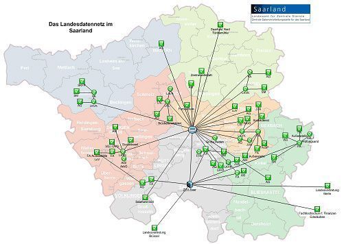 Der IT-Dienstleister ZDV Saar ist unter anderem für den permanenten und störungsfreien Betrieb DV-Systeme zuständig: zentrale Server, Betriebssysteme, Netzwerkinfrastruktur, Netzdienste und Landesdatennetz und Sicherheit durch Maßnahmen zur externen Sicherung, unterbrechungsfreie Stromversorgung und Notstromanlage. Die Server und Netze werden größtenteils durch Das quelloffene Netzwerk-Management-System „Nagios“ überwacht. (Archiv: Vogel Business Media)