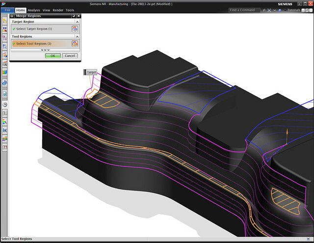 Die aktuelle Management-Funktion für bereits abgetragene Bereiche, die bei der Verarbeitung im Formenbau zum Einsatz kommt, lässt sich über eine grafische Oberfläche effizienter programmieren. Das beschleunigt den Prozess bei einigen komplexen Teilen um bis zu 40 Prozent. Außerdem lässt sich die Verarbeitung dadurch sehr präzise steuern. (Bild: Siemens)
