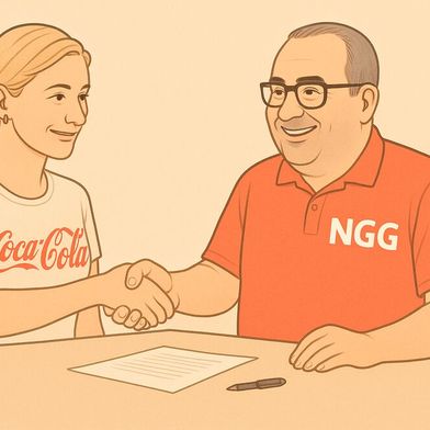 Über Wochen hat die Belegschaft von Coca-Cola für bessere Löhne gestreikt. Nun haben sich die NGG und der Softdrink-Konzern geeinigt. (Bild: KI-generiert)