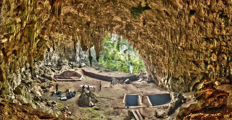 Auch ganze Ausgrabungsstätten wie hier die Liang Bua Höhle in Indonesion wurden gescannt (Smithsonian)