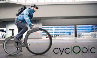 Das Cyclopic ist ein faltbares E-Bike im Hochrad-Design.  (Cyclopic)