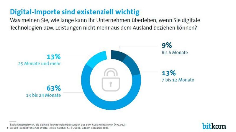 Viele Unternehmen sind auf Digital-Importe angewiesen und könnten nicht lange ohne sie existieren.  (Bitkom)
