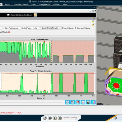 Vericut Force adjusts feed rates to manage cutting loads and improve machining efficiency without changing toolpath geometry. (Source: Vericut)