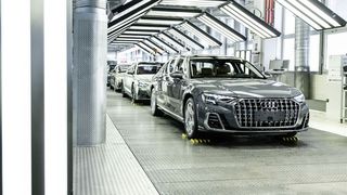 Bei Audi in Neckarsulm stehen aktuell die Bänder still. Probleme in der Lieferkette sind der Grund.  (Audi AG)