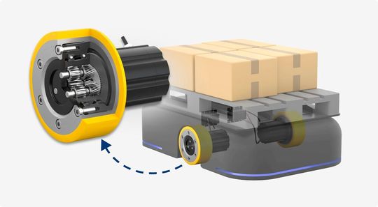Der IMS.Dualdrive ist ein differenzielles Antriebssystem für AGVs, das Rad, Bremse, Antrieb und Steuerung in einer abgestimmten Einheit vereint.(Bild:  IMS Gear)