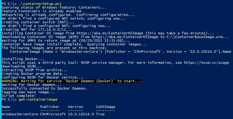 Im Server-Manager lässt sich die Container-Technologie am einfachsten über „Manage\Add Roles and Features“ installieren. Microsoft unterstützt mit einem Skript, das Daten aus dem Internet auf den Container-Host herunterlädt: „wget -uri https://aka.ms/setupcontainers -OutFile C:\ContainerSetup.ps1“ (Bild: Thomas Joos)