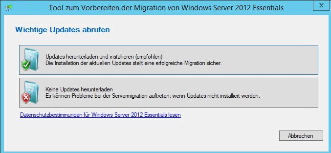 Abbildung 2: Im ersten Schritt ist die Aktualisierung des Servers notwendig. Erst dann sollte der Server auf Fehler überprüft werden. (Bild: Joos)
