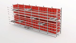 Das Gebhardt-Storebiter-OLS ist ein sehr leistungsfähiges Shuttlesystem. Durch verschiedene Lastaufnahmemittel (LAM) ist es in puncto ein- oder mehrfachtiefe Lagerung von Behältern, Tablaren und Kartons verschiedenster Größen sehr flexibel konfigurierbar. (Bild: Gebhardt)