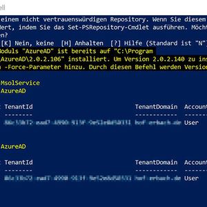 Microsoft bietet verschiedene Module für die Verwaltung von Azure AD und Microsoft 365 mit der PowerShell an.