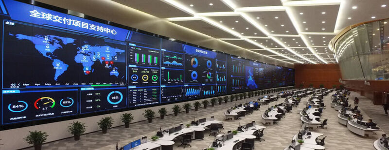 Gigantisch: die weltgrößte Videowand von Delta Electronics mit 324 80“-LED-Bildschirmen in China.  (Bild: Delta Electronics)