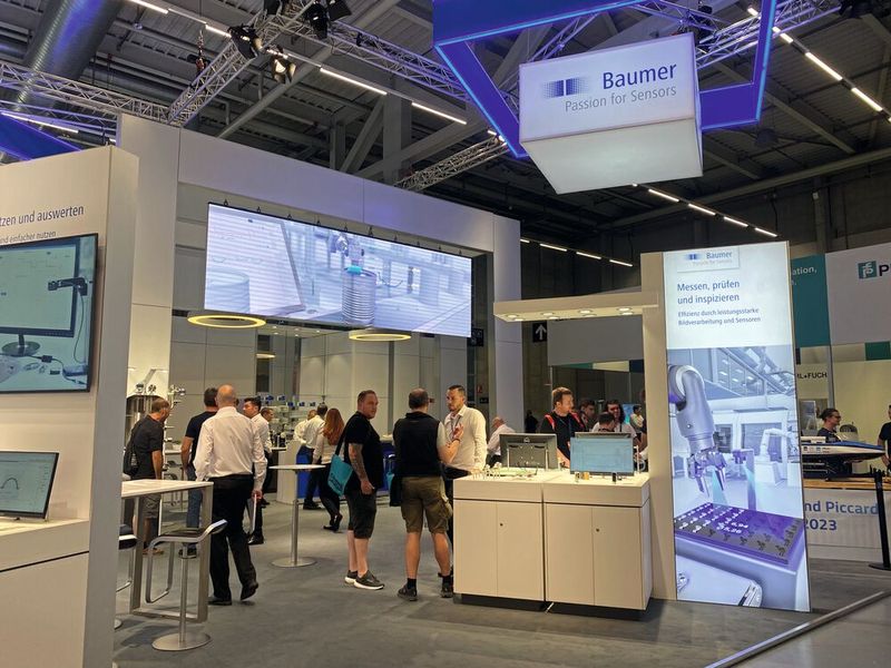 Impressionen von der Sindex 2023: Der führende Sensorhersteller Baumer zeigt sein grosses Sensor-Portfolio und aktuelle Projekte. (Bild: Anne Richter, VCG)
