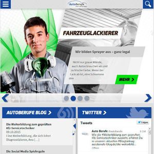 Die Seite richtet sich an Jugendliche, die sich über die Berufe informieren wollen.