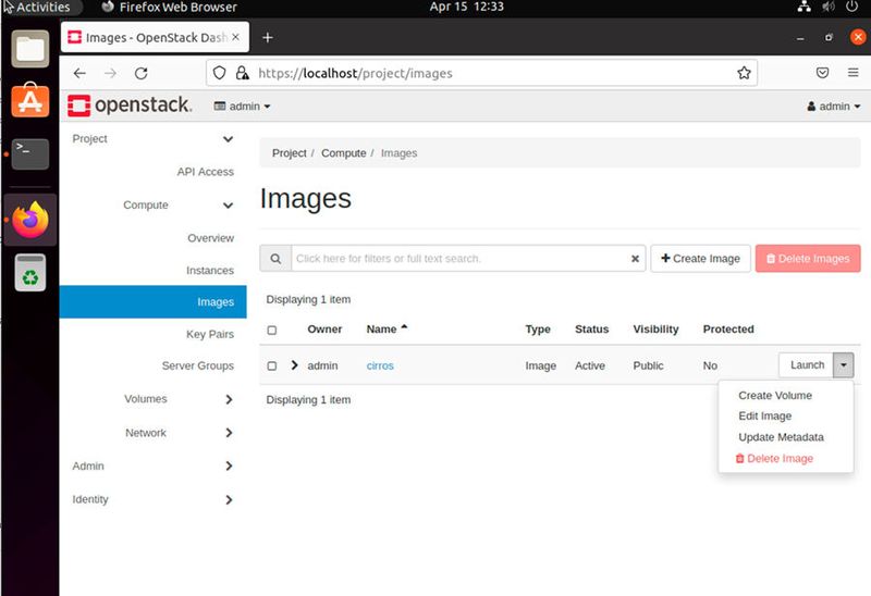Die Images von Openstack können im Dashboard und im Terminal verwaltet werden. (Bild: Joos)