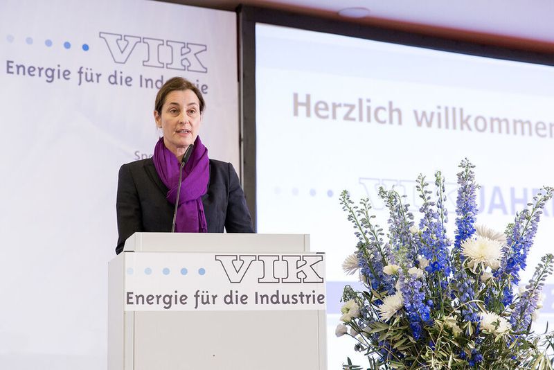 Leonie Gerbers aus der Abteilung Industrie des Bundesministeriums für Wirtschaft und Energie vertrat BMWi-Staatssekretär Matthias Machnig, der aufgrund der neuen politischen Lage bei der Bildung einer neuen Bundesregierung kurzfristig absagen musste. (Andrea Vollmer)