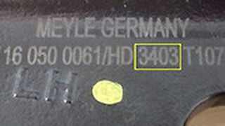 Querlenker von Meyle mit der Produktionsnummer 3403 können im schlimmsten Fall brechen. (Foto: Meyle)