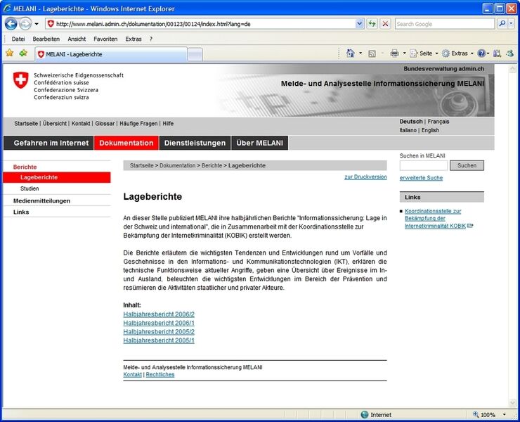 Die Website der Schweizer Regierungsagentur MELANI bietet Zugriff auf hervorragend recherchierte Berichte zu den Hintergründen von Malware-Attacken. (Archiv: Vogel Business Media)
