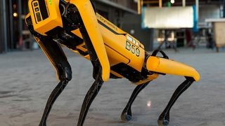 Das ist ein „Spot“-Roboter von Boston Dynamics, der mit anderen Typen jetzt die Logistik bei der Otto Group in die Zukunft führen soll. (Bild: Boston Dynamics)