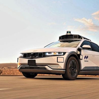 Robotaxi from Motional, a joint venture between Hyundai and Aptiv: Chinese global market leader Hesai supplies the short-range lidar sensors for the vehicle based on a Hyundai Ioniq 5. (Image:Hesai)