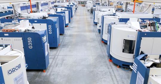 Das Gebrauchtmaschinenzentrum von Grob in Mindelheim bietet Kunden kurzfristig lieferbare Maschinen in gewohnter Grob-Qualität.(Bild:  Grob-Werke GmbH & Co. KG)