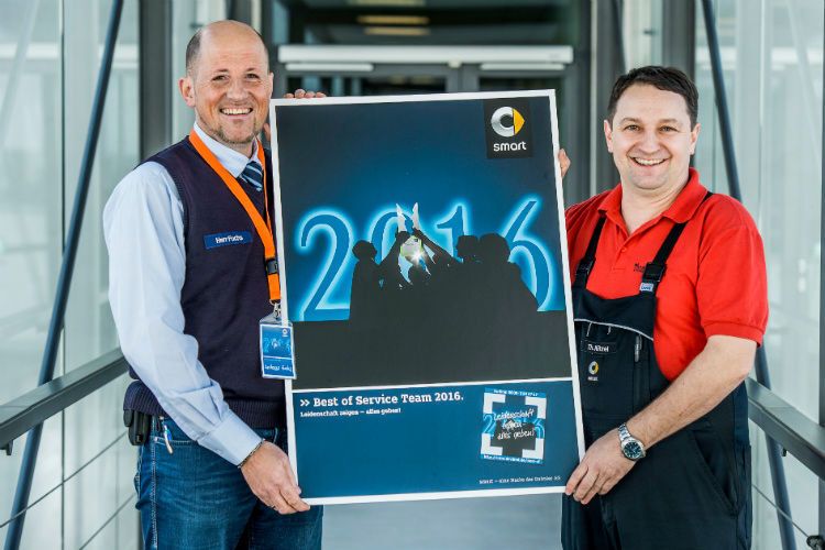 Auto-Scholz in Bayreuth darf sich „Bester Mercedes-Benz-Servicebetrieb“ für die Marke Smart nennen. (Foto: Daimler)