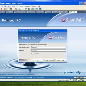 Die Anmeldung des Benutzers erfolgt zuerst an Pointsec. Durch Integrated Logon ist ein Single-Sign-On zu erreichen.