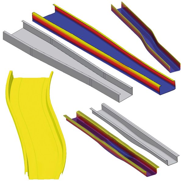 Beispiele für breitenveränderliche Profile mit diskontinuierlichen Querschnitten. (Bild: Data M)