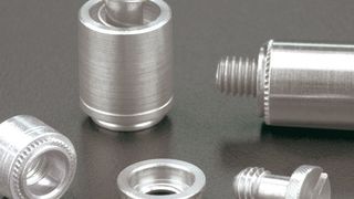 Die unverlierbaren Einpressschrauben sind so konzipiert, dass sie in dünne Bleche eingepresst werden können.  Bild: Koenig Verbindungstechnik (Archiv: Vogel Business Media)