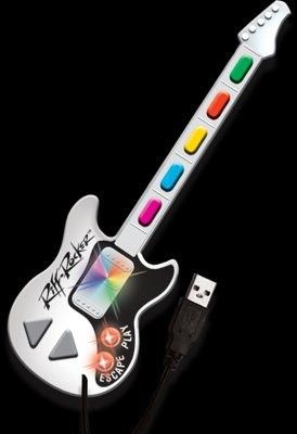 Perfekt für eine kurze musikalische Auszeit: Mit der Riff-Rocker-E-Gitarre können Sie jederzeit eine kleine Jam-Session im Büro einlegen. Die Gitarre wird über USB angeschlossen, dann können Sie ähnlich der GuitarHero-Version die größten Rock-Hits aller Zeiten nachspielen. Die Gitarre finden Sie für knapp US-10 Dollar auf amazon.com, die zugehörige Software gibt es kostenfrei im Internet. (Bildquelle: Amazon)