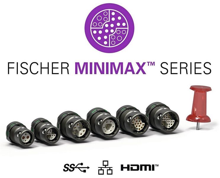 Plusieurs nouveautés ont été apportées à la gamme ultra-dense Fischer MiniMax™ Series afin d’en augmenter la facilité d’emploi dans de nombreuses applications. Elles sont disponibles dès avril 2018 (Fischer Connectors)