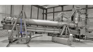 Spindelhubgetriebe für langen Hub im eingebauten Zustand (blau) in einer Messeinrichtung für die Sonnenstrahlung.  (Bild: Nozag)