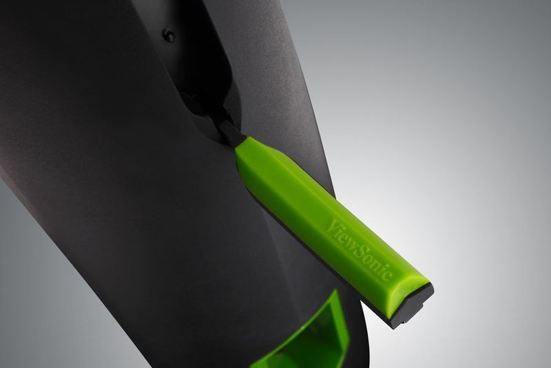 Aus der Rückseite des Standfußes lässt sich beim XG2703-GS ein Headsethalter ausklappen. (Viewsonic)